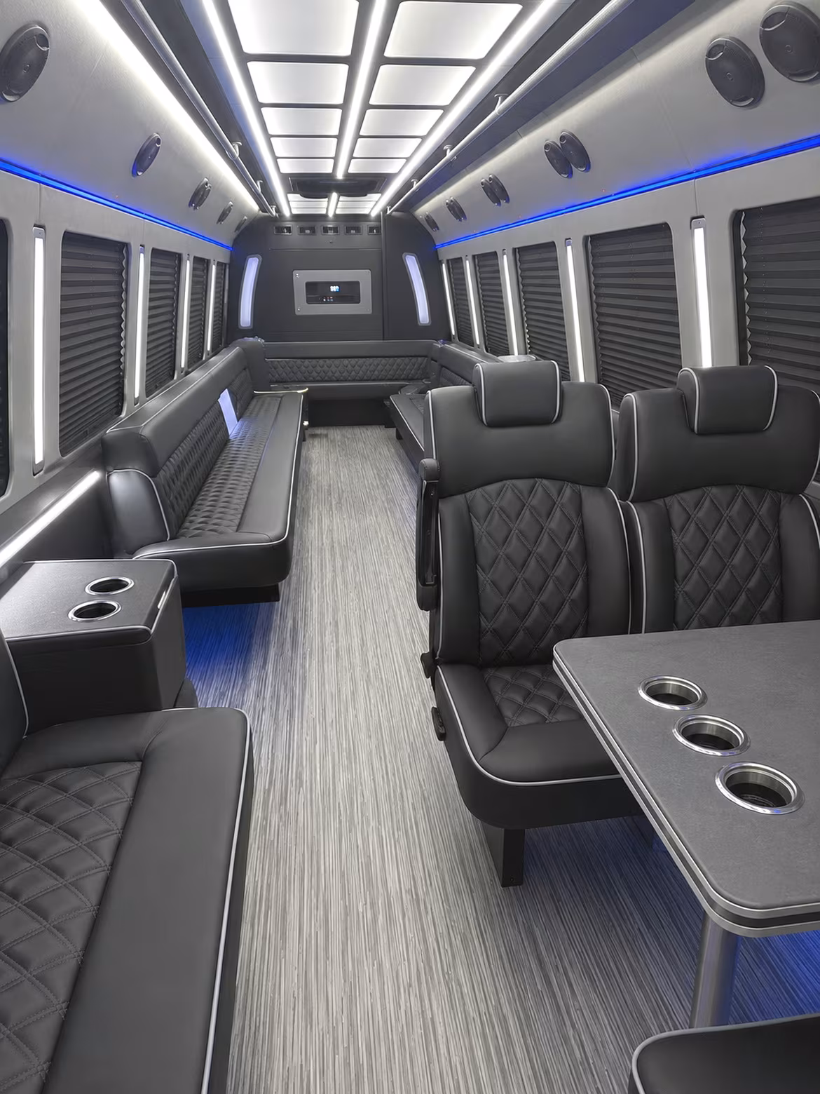 north port 25 passenger party bus inside