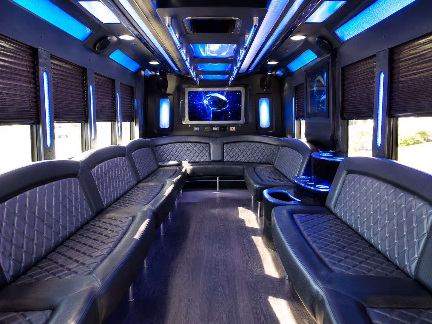 north port 28 passenger party bus inside