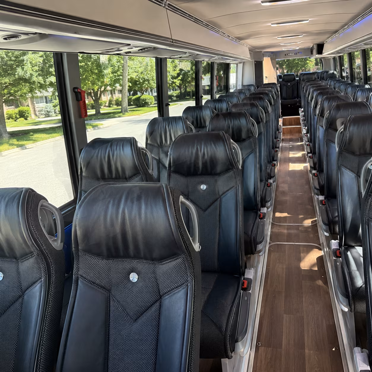 north port 40 passenger charter bus inside