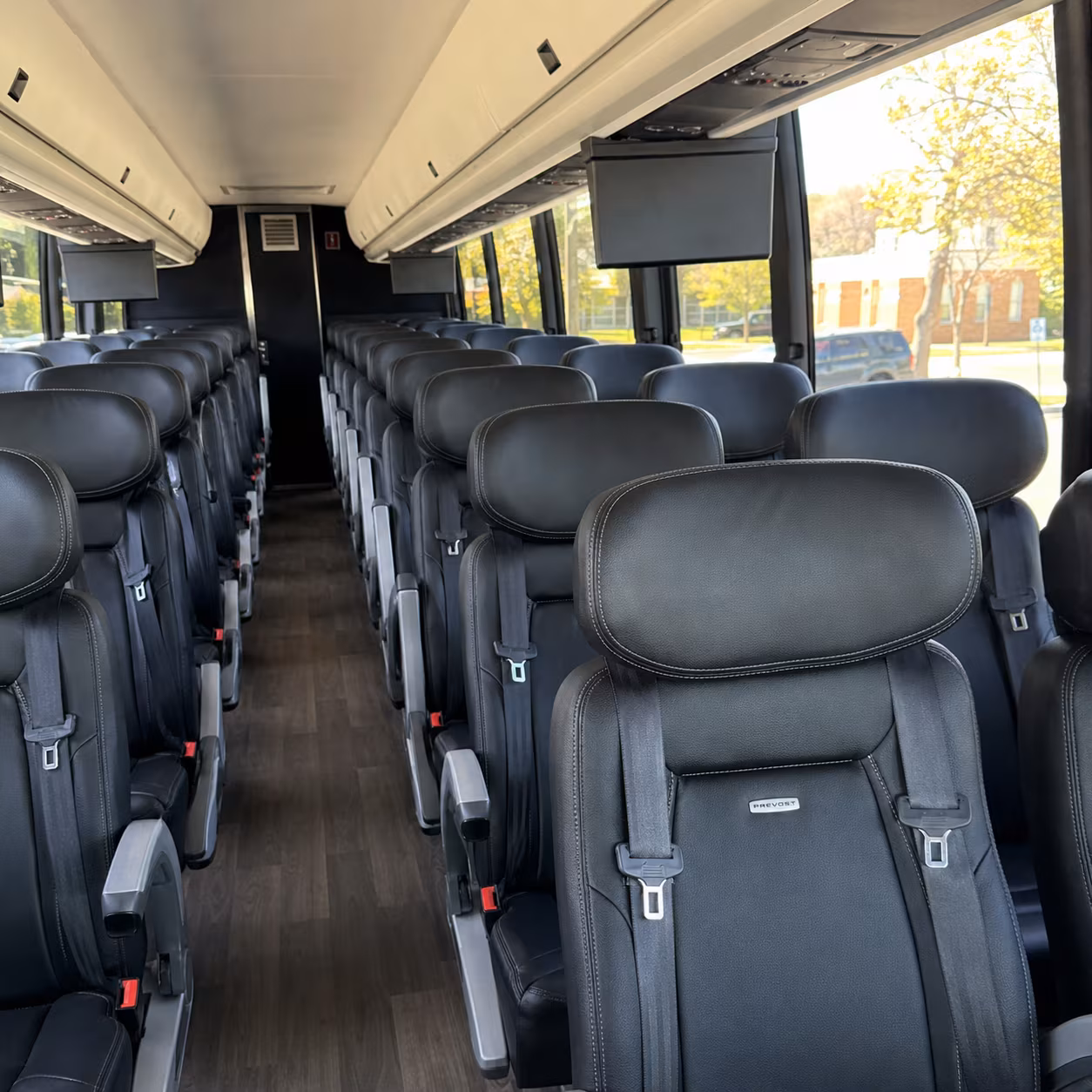 north port 45 passenger charter bus inside